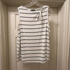 Staccato White and Black Striped Tank Top with Bow